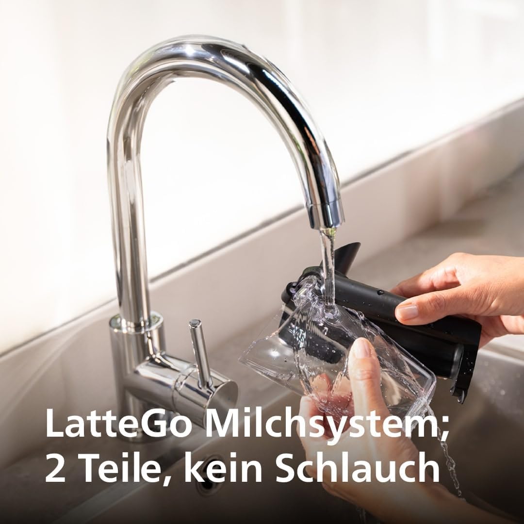 Serie 5500 Kaffeevollautomat EP5544/50 – LatteGo Milchsystem,20 heiße und kalte Kaffeespezialitäten,40% leiser mit SilentBrew,QuickStart,Schwarz/Grau