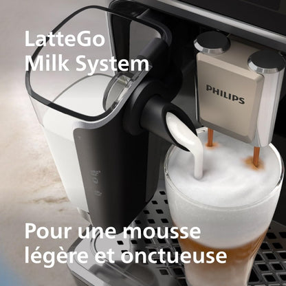 Série 5400 Machine Expresso(EP5447/90)-Café à Grain - LatteGo Mousseur à Lait,12 Spécialités de Café,Affichage Intuitif,4 Profils Utilisateur