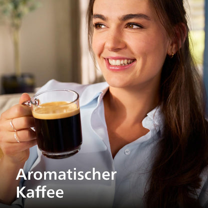 Serie 5500 Kaffeevollautomat EP5544/50 – LatteGo Milchsystem,20 heiße und kalte Kaffeespezialitäten,40% leiser mit SilentBrew,QuickStart,Schwarz/Grau