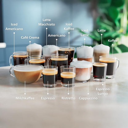 Serie 5500 Kaffeevollautomat EP5544/50 – LatteGo Milchsystem,20 heiße und kalte Kaffeespezialitäten,40% leiser mit SilentBrew,QuickStart,Schwarz/Grau